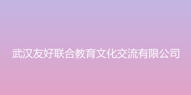 武汉友好联合教育 - 武汉友好联合教育文化交流有限公司